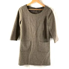 シンプリシテェ Simplicite ワンピース サイドポケット 裏地付き 七分袖 ブラウン系 2025061300089