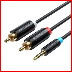 AVケーブル 等対応 オーディオ AUX 車載 (0.5m 端末 Android iPhone アンプPC / ミニコンポ 赤白ケーブル AVセレクタ オーディオケーブル BCLBD) 変換 3.5mm RCA VENTION