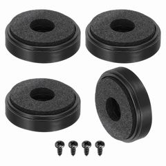 uxcell 4pcs Speaker Insulation Feet 30mm x 8mm Plastic Foam Shock Absorbing Base Pad Anti-Vibration Amplifier Stand Feet Mat Audio CD HiFi Home Theater Sound System Black