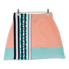 サイズ：0 PEARLY GATES パーリーゲイツ 2024年モデル ニットスカート ロゴ 総柄 オレンジ系 [240101386717]# ゴルフウェア レディース ストスト