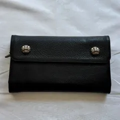 【極美品】CHROME HEARTS RINKAN鑑定済 ウェーブ 長財布 黒 CHROME HEARTS(クロムハーツ) WAVE MINI ウェーブミニ レザー