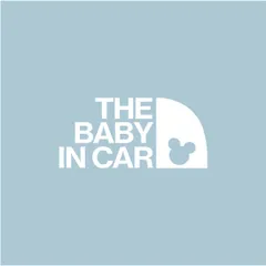【ベビーインカー】THE BABY IN CAR ステッカー（ホワイト／白）｜車用｜防水 カッティングシール｜シンプル おしゃれ｜きりもじいちば