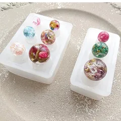 【Ever garden】 球体 シリコンモールド２個セット レジン オルゴナイト uvレジン アロマストーン 石膏 手作り 石鹸 キャンドル 樹脂 粘土 シリコン モールド シリコン型 型 型抜き 抜き型 キット 道具 ハンドメイド ビー玉 丸 アクセサ 1