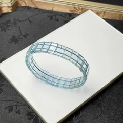 上級 EU製 ★ブルートパーズ★バングル パワーストーン 天然石 綺麗 お守り ギフト 11.8*7.7*3.4mm ZB8267