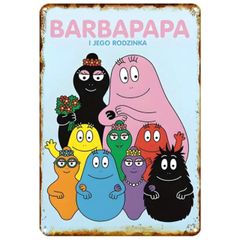【836】新品 レトロ アルミ看板 ★ BARBAPAPA ★ バーバパパ テレビアニメ 絵本 アメリカン雑貨 ガレージ フェンス ヴィンテージ ブリキ看板