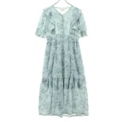 Par Avion パラビオン 総柄 花柄 ワンピース F ブルー系 レディース 古着