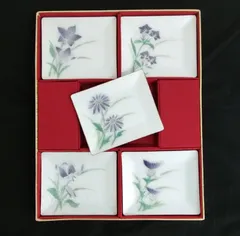 七宝焼tutanka 花柄角皿シャクナゲ