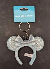 東京ディズニーリゾート カチューシャキーチェーン ミニー（水色/スパンコール）