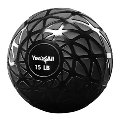 イエスフォーオール(Yes4All) スラムボール メディシンボール 筋力トレーニング フットボール クロスフィットワークアウト用 ブラック 4.5kg/6.8kg/9.1kg/11.3kg/13.6kg/18kg