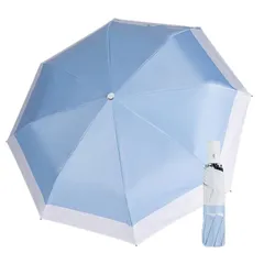 mugyu 【涼しさとキレイを作る】 日傘 uvカット 100 遮光 折り畳み傘 自動開閉 日傘兼用雨傘 レディース 軽量 晴雨兼用 遮熱 4層構造 (ブルー)