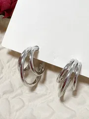 高品質チタンピアス金具 デザインフープピアス