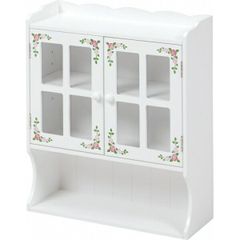 ペイント家具☆調味料ラック☆棚 薔薇 ホワイト キッチン ガラス