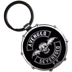 オフィシャル バンドキーホルダー アヴェンジドセヴンフォールド AVENGED SEVENFOLD Deathbat Crest Drum Double-Sided