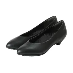 レディワーカー Lady worker レディース パンプス ローヒール ヒール 定番 仕事 結婚式 冠婚葬祭 3E相当 アシックス商事 aclo18620 ブラックスムース（） 23.0cm