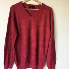 アズールバイマウジー Vネックニットセーター レディース L レッド 2601202509250020