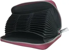 Pellforia カードケース 大容量 スキミング カードホルダー 牛本革 磁器防止 36枚 最大72枚まで収納可能 本革製 RFID盗難防止 磁気遮断機能 ワインレッド(Wine Red)