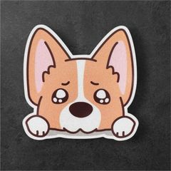 涙目 ゆるコーギー 防水反射ステッカー