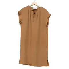 nano universe(ナノユニバース) ワンピース サイズ38 M レディース美品  - ブラウン 半袖/ひざ丈