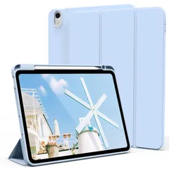 【在庫セール】KenKe iPad Air 11インチ ケース (M3/M2、2025/2024) iPad Air 第5/4世代 ケース 2022/2020発売 10.9インチ 軽量 柔らかいシリコン TPU材質 ペン収納 カバー 3段階折り畳み可 スタンド