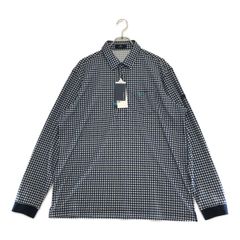 未使用品 メンズ マンシングウェア Munsing wear 長袖ポロシャツ 3L 紺系 ネイビー チェック 大きいサイズ