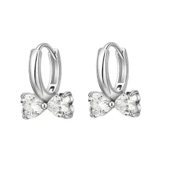 MIKAMU リボン フープピアス レディース 人気 最高級ジルコニア 18K 18金 人気 レディース リボン フープピアス 安心の 金属アレルギー対応 ギフト 専用ボックス付き