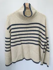 ◇ ⊆ FREAK'S STORE フリークスストア ボーダー柄 長袖 ニット サイズF アイボリー ネイビー レディース E  【1506110010599】