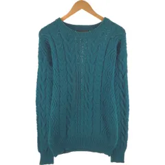 古着 80~90年代 エディーバウアー Eddie Bauer 黒タグ ケーブル編み コットンニットセーター メンズM相当 ヴィンテージ/eaa501670