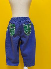 【Size 90】 vintage USA製 オシュコシュ サッカー柄 デニムパンツ oshkosh ヴィンテージ 青