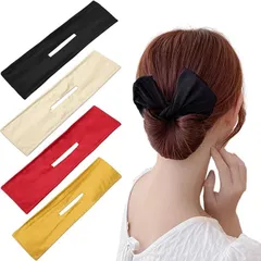 fogman デフトバン お団子 ヘアメーカー シュシュ 髪飾り かわいい 髪アップ ヘアアレンジ 4色セット