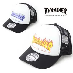 メッシュキャップ メンズ THRASHER スラッシャー FLAME LOGO PRINT 24TH-C14 / ロゴ 帽子 レディース アメカジ メッシュ キャップ スケーター 春 夏 春夏