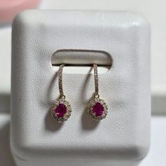 ルビーピアス　K18　ルビー0.37/0.32ct　ダイアモンド0.26/0.26ct