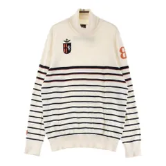 サイズ：6 PEARLY GATES パーリーゲイツ  タートルネック ニットセーター ボーダー柄 ホワイト系 [240101443073] ゴルフウェア メンズ ストスト
