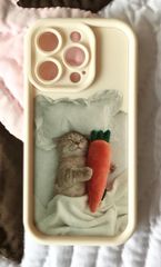 iPhone14Pro★猫★可愛い★白★シリコン★スマホケース
