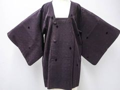 【一輝堂】リサイクル着物 道行コート 唐花文 正絹 身丈約86.5cm 身幅約63cm 25z07-3865
