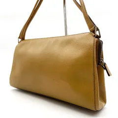 【良品】 PRADA Y2K trianglelogo beige leather shoulderbag unisex プラダ 三角プレート ハンドバッグ ショルダーバッグ