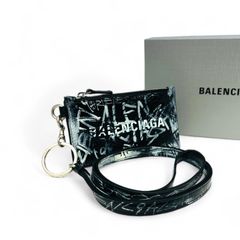 BALENCIAGA ロゴ グラフィティ ネックストラップ カードケース