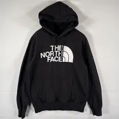 古着 ザ・ノースフェイス THE NORTH FACE パーカー スウェット プルオーバー  フーディ ビッグロゴプリント M  ブラック メンズ