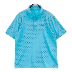 サイズ：XL UNDER ARMOUR アンダーアーマー  半袖ポロシャツ 総柄 ブルー系 [240101469731] ゴルフウェア メンズ ストスト