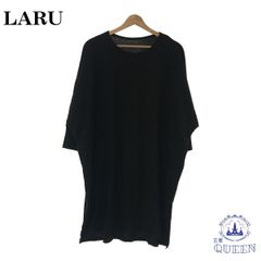 ☆美品☆ LARU ラルー ワンピース ひざ丈 長袖 レディース ブラック M～L 901-313 送料無料