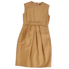 美品 フォクシー FOXEY ワンピース ノースリーブ シルク ウール トップス