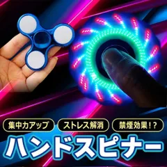 ハンドスピナー 光る LED スピナー 3枚羽 3パターン 点滅 ストレス解消 おもちゃ 子供 大人 親子 プレゼント 誕生日 クリスマス 専用ケース付き 持ち運び コンパクト 暇つぶし 待ち時間 暗闇 キラキラ 指遊び 技
