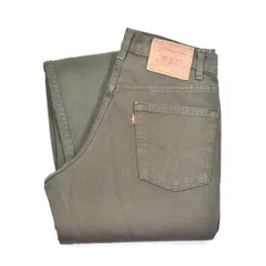 90s リーバイス USA製 550 Ｗ34相当 リラックスフィット テーパード バギー オリーブグリーン デニムパンツ ジーンズ Levis  古着 @EA0286