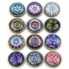 【特売】(Aセット・12個) ハンドメイド レザークラフト 633型 16mm 飾りボタン バネホック