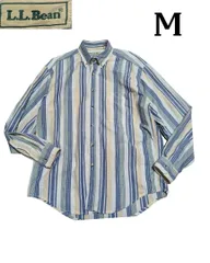 エルエルビーン　オックスマルチストライプシャツＭカナダ製