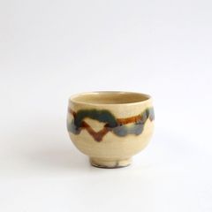 龍門司焼・三彩番茶湯呑み