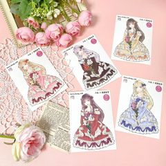 ハルガールズ　彩羽ステッカー　コラージュシール5種セット