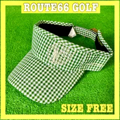 【新品】ROUTE66GOLF ルート66ゴルフ ロゴ刺繍 ギンガムチェック サンバイザー F