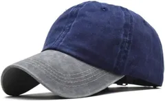 Capprecier キャップ 帽子 無地 メンズ レディース バイカラー 調節可能 春 夏 秋 冬 オールシーズン UVカット 日除け 紫外線対策 カジュアル おしゃれ ファッション 男女兼用 コットン(グレー/ネイビー,  60.0 cm)