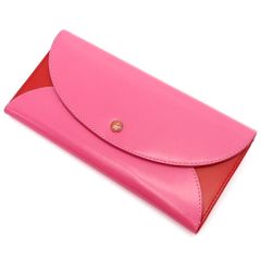 【極美品】ADMJ スリムウォレット 長財布 フラグメントケース レザー ピンク 極美品】ADMJ スリムウォレット 長財布 フラグメントケース レザー