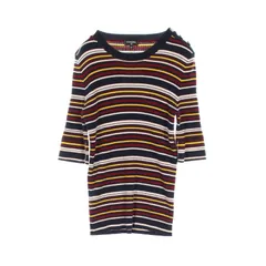 シャネル CHANEL ニット ココマークボタン P59821K07816 カシミヤ シルク ボーダーニット レディース Used Aのサムネイル